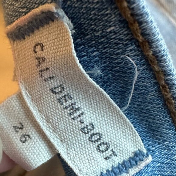 Madewell Cai Demi-Boot Cut Jeans Pants Light Wash High Low Raw Hem Size 26 Women - Picture 13 of 13